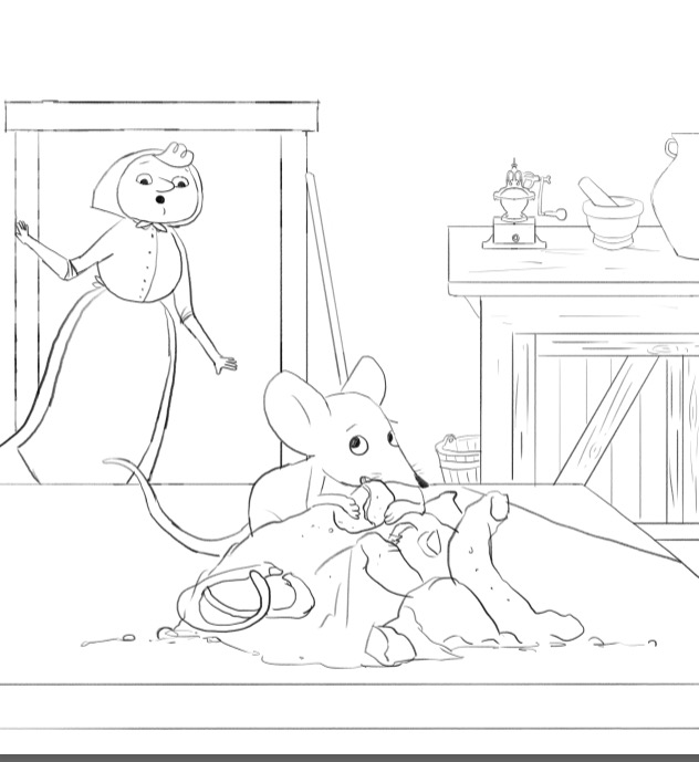 THE PASSOVER MOUSE Sketch 5 by Shahar Kober