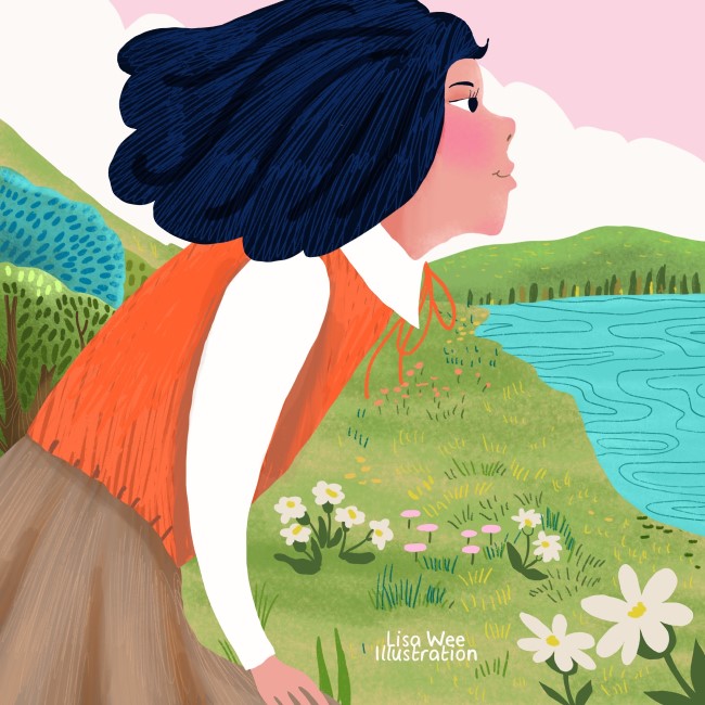 Lady Walking in the Park by Lisa Wee