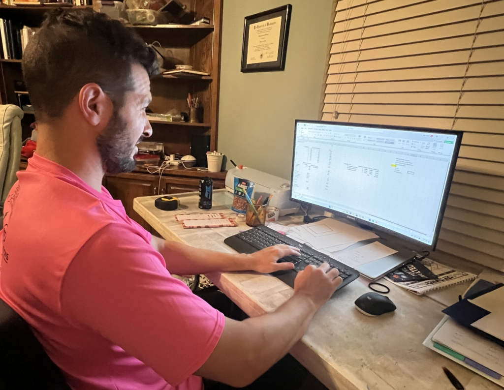 Rhys Performing Late Night Spreadsheet Magic